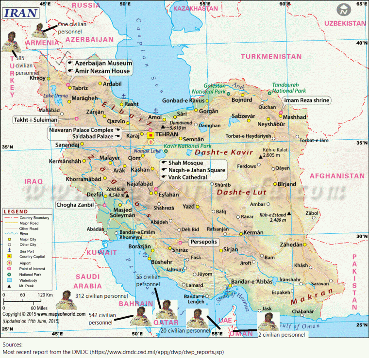 Iran-map civilian personnel