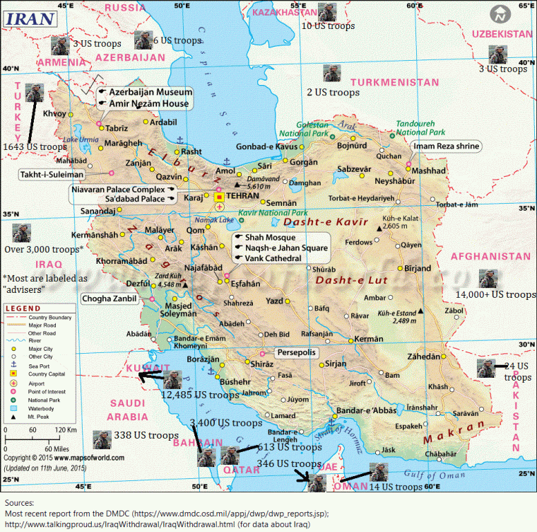 Iran-map US forces around